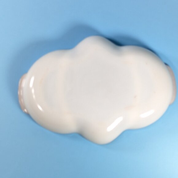 Anchor Hocking Milk Glass 22K trimmed Divided Relish dish, Vintage anchorglass - Picture 12 of 15